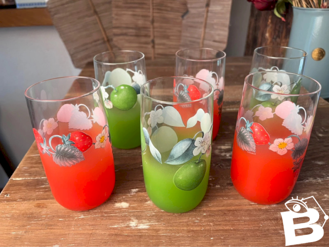 6 verres à orangeade Vintage