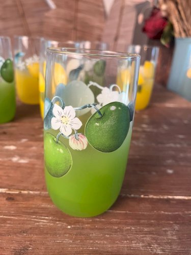 6 verres à orangeade vintage