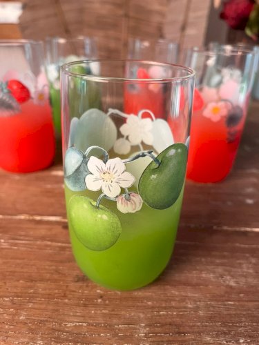 6 verres à orangeade Vintage