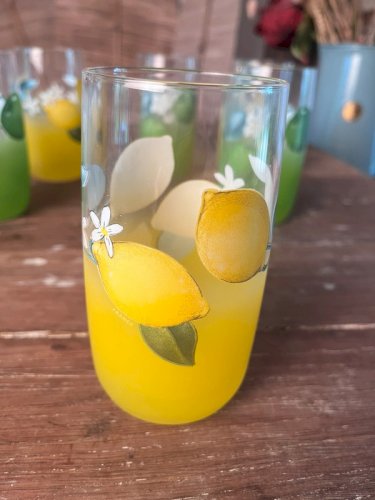 6 verres à orangeade vintage