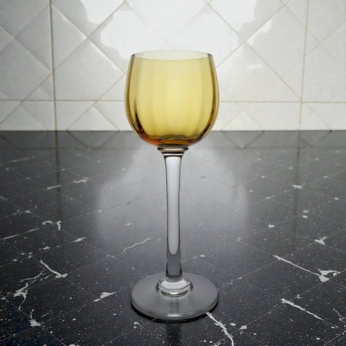 6 verres à vin ambrés en cristal