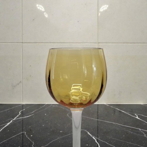 6 verres à vin ambrés en cristal