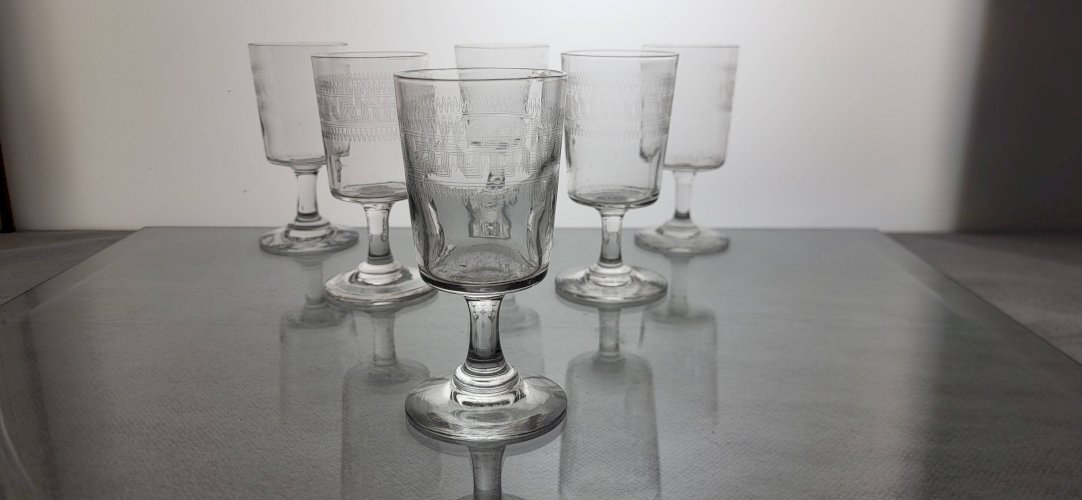 6 verres à vin apéritif modèle à la grecque
