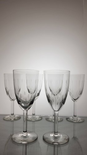 6 verres à vin Art déco en cristal