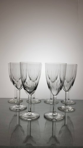 6 verres à vin Art déco en cristal