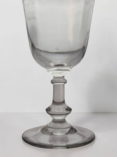 6 verres à vin / eau en verre gravé début XXème