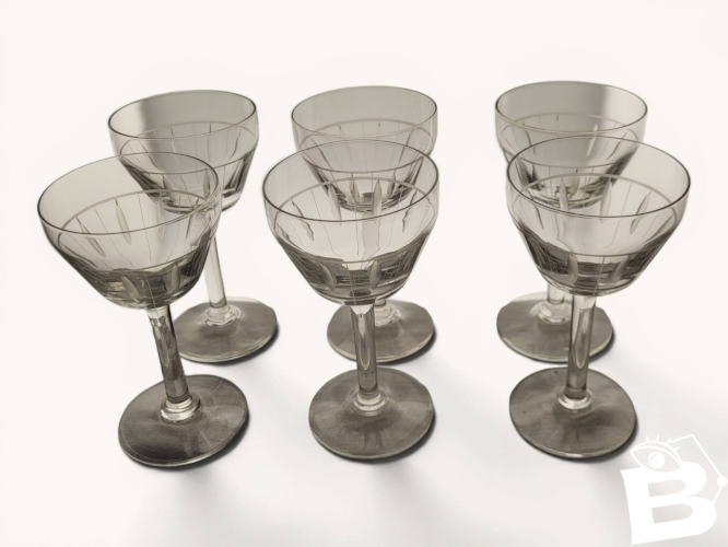 6 verres à vin rouge Art déco