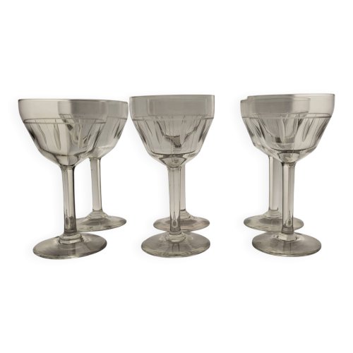 6 verres à vin rouge Art déco