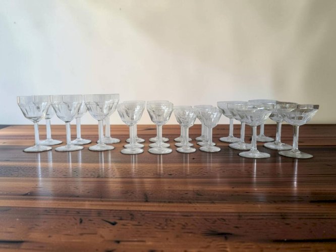 6 verres à vin rouge Art déco