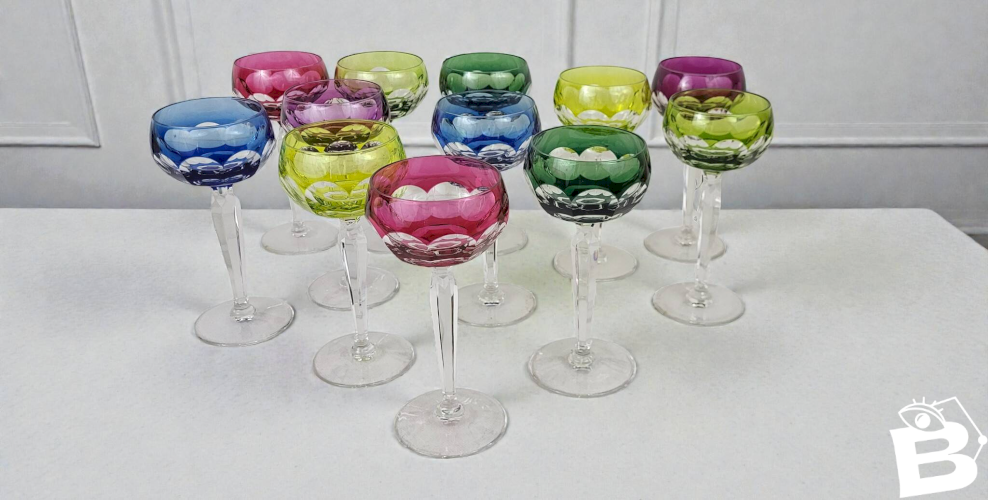 6 Verres à Vin Val Saint Lambert, 1960s