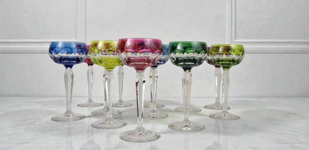 6 Verres à Vin Val Saint Lambert, 1960s