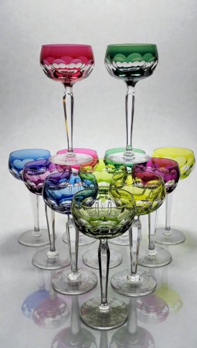 6 Verres à Vin Val Saint Lambert, 1960s