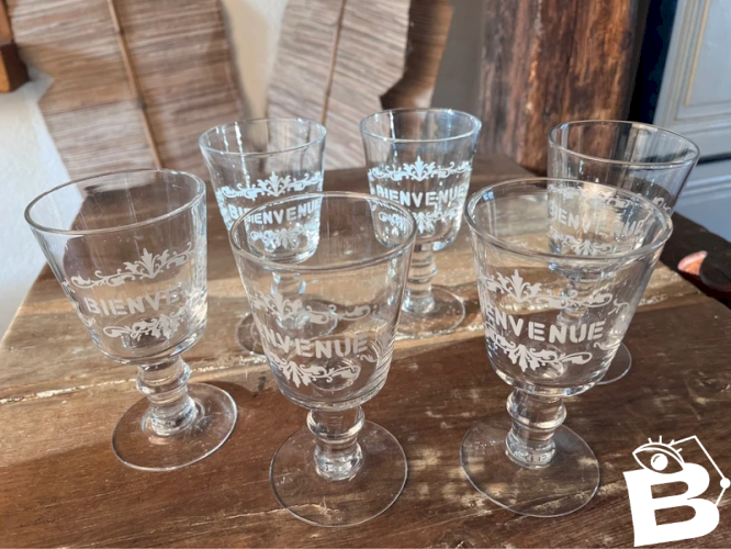 6 verres bistrot «bienvenue»