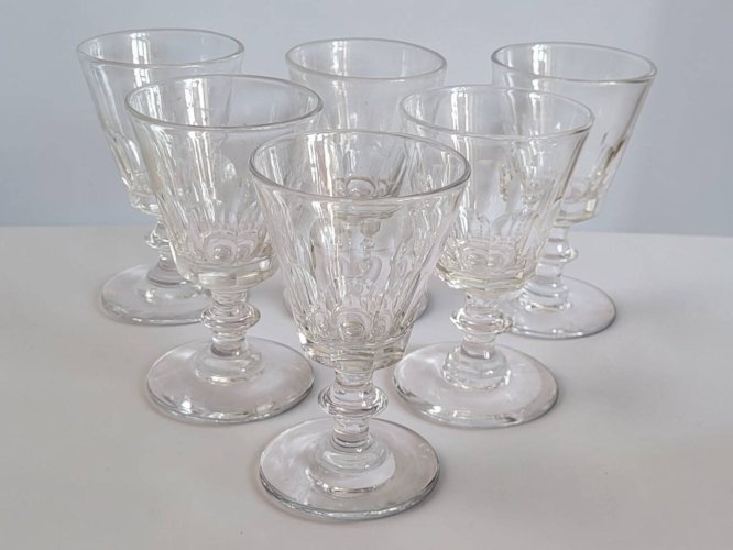 6 verres en cristal de Baccarat / Saint Louis / Caton
