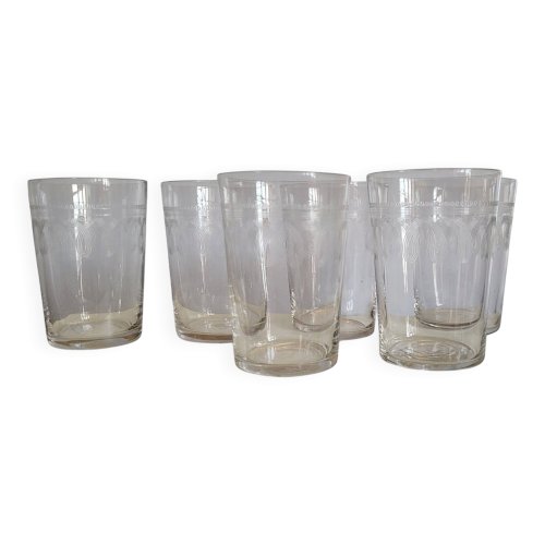 6 verres, gobelets à eau