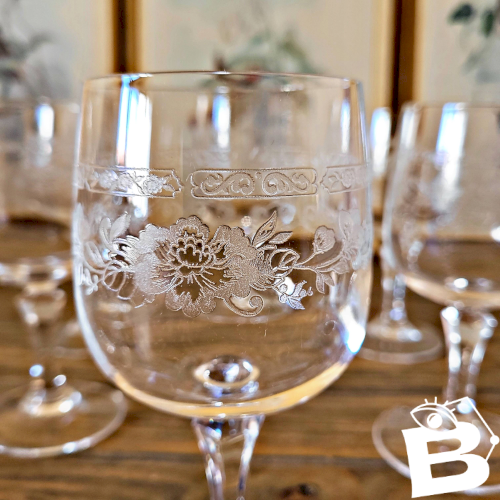 6 Verres vin rouge Cristal dArques Matignon, cristal gravé