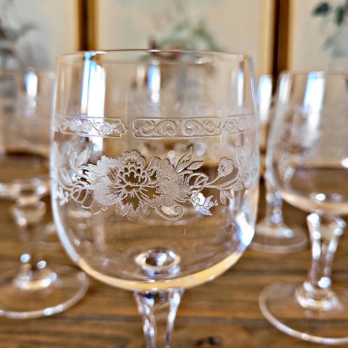 6 Verres vin rouge Cristal dArques Matignon, cristal gravé