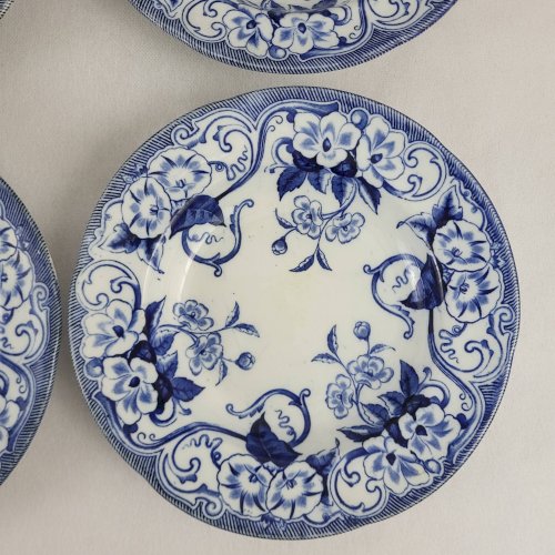 6+1 assiettes creuses Creil & Montereau Flora