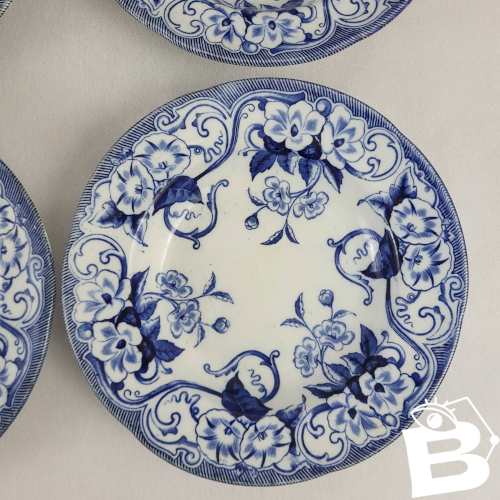 6+1 assiettes creuses Creil & Montereau Flora