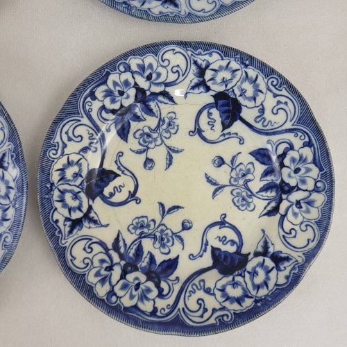 6+1 assiettes plates Creil & Montereau Flora