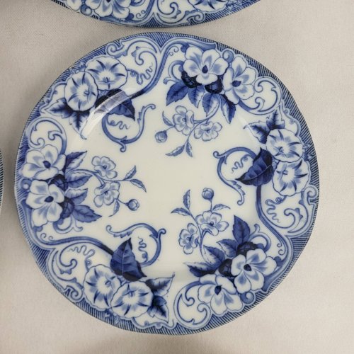 6+1 assiettes plates Creil & Montereau Flora