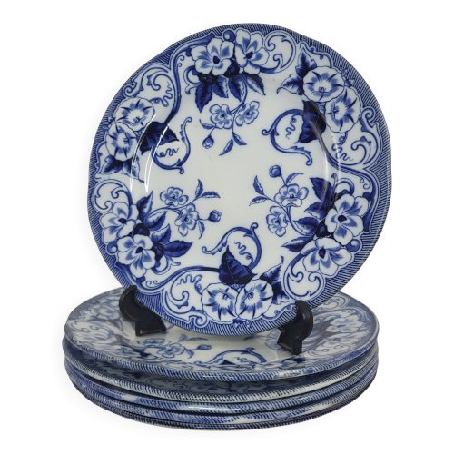 6+1 assiettes plates Creil & Montereau Flora