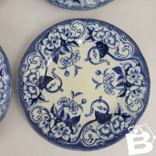 6+1 assiettes plates Creil & Montereau Flora