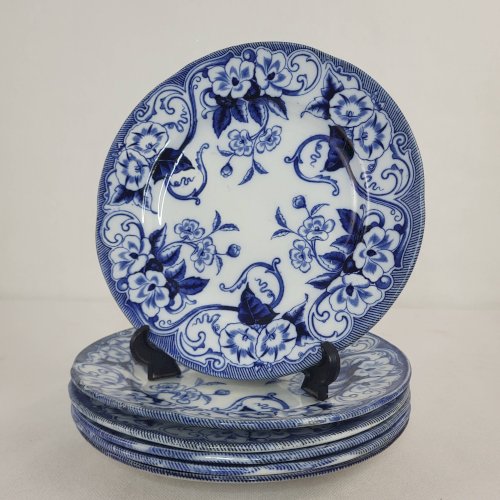 6+1 assiettes plates Creil & Montereau Flora