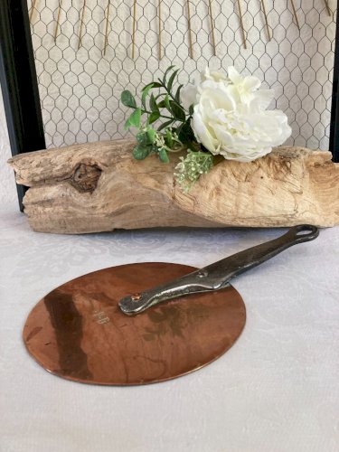 625⚜️ Ancien Couvercle en Cuivre P.D Pour Casserole Vintage Diamètre 16 Cm