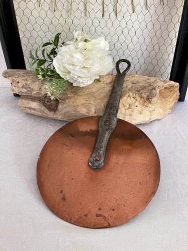 625⚜️ Ancien Couvercle en Cuivre Pour Casserole Vintage Diamètre 20 Cm