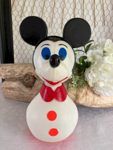 625⚜️ Ancien Culbuto Mickey Made In France Educo Vintage Hauteur 21 Cm