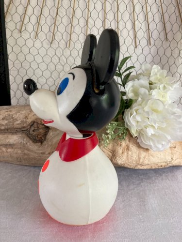 625⚜️ Ancien Culbuto Mickey Made In France Educo Vintage Hauteur 21 Cm