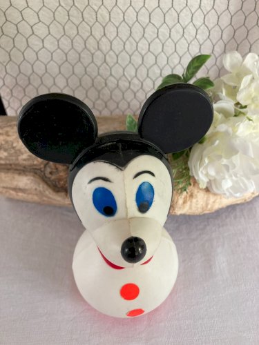 625⚜️ Ancien Culbuto Mickey Made In France Educo Vintage Hauteur 21 Cm
