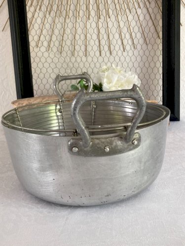 625⚜️ Ancienne Friteuse en Aluminium Végétaline Vintage Diamètre 26 Cm