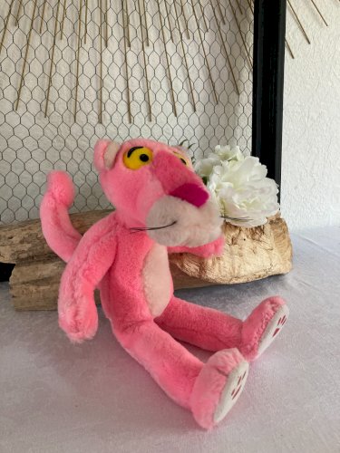 625⚜️ Ancienne Peluche Doudou La Panthère Rose Pink Panther 1989 Hauteur 28 Cm