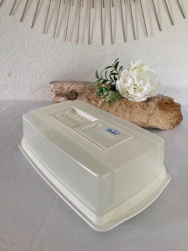 625⚜️ Cloche Plateau à Fromages, Cave à Fromage Tefal en Plastique Blanc