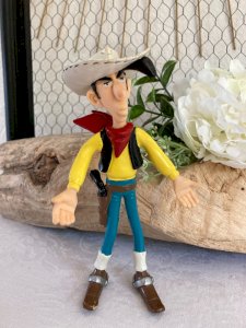 625⚜️ Lucky Luke Figurine Year 1999 Plastoy Height 16 Cm in Soft PVC Vintage