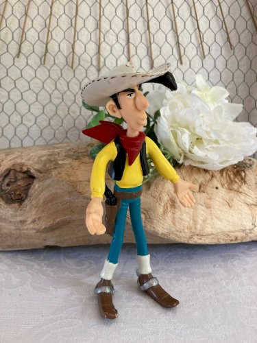 625⚜️ Figurine Lucky Luke Année 1999 Plastoy Hauteur 16 Cm en PVC Souple Vintage