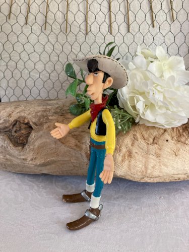 625⚜️ Figurine Lucky Luke Année 1999 Plastoy Hauteur 16 Cm en PVC Souple Vintage