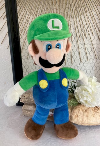625⚜️ Peluche Doudou Luigi Super Mario Nintendo Hauteur 38 Cm