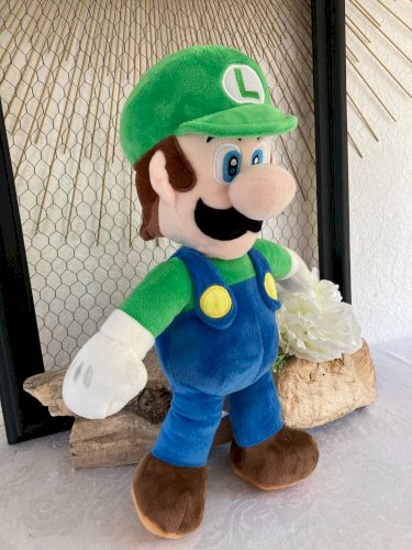 625⚜️ Peluche Doudou Luigi Super Mario Nintendo Hauteur 38 Cm