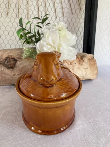 625⚜️ Terrine Ovale Lapin Géo en Céramique Made In Portugal Longueur 16 Cm