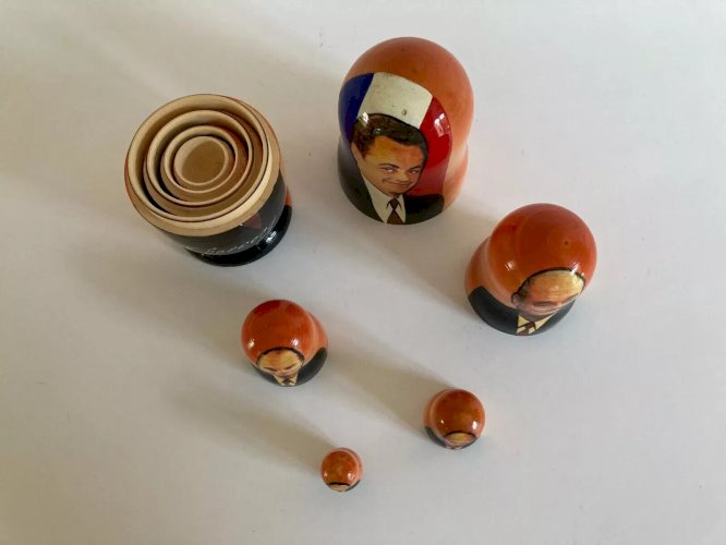 6⚜️5 Poupées Russes Présidents Français France Sarkozy Chirac Mitterrand Giscard