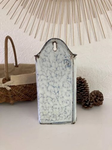 7 ⚜️  Ancien Broc Pot De Lavement en Tôle Émaillée Vintage Authentique