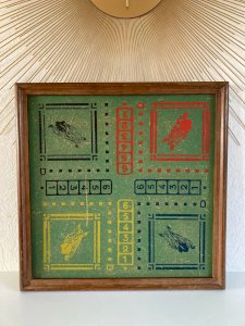 7⚜️ Ancien Grand Plateau de Jeu en Bois Jeu de Société Petits Chevaux Vintage