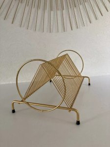 7⚜️ Vintage Retro Design Golden Metal Vinyl Record Display Stand