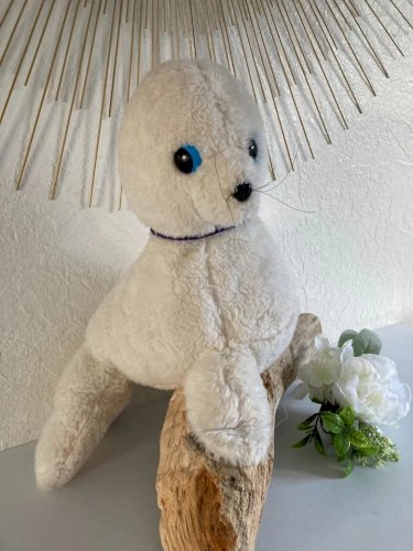 7 ⚜️  Ancienne Peluche Doudou Bébé Phoque Bibifoc Chamti Vintage