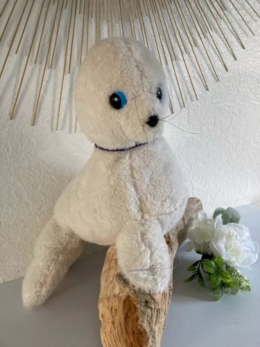 7 ⚜️  Ancienne Peluche Doudou Bébé Phoque Bibifoc Chamti Vintage