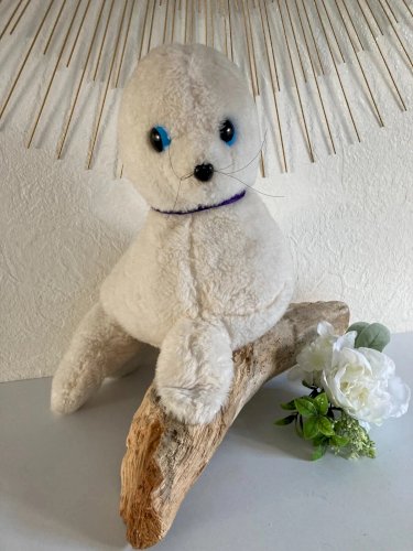 7 ⚜️  Ancienne Peluche Doudou Bébé Phoque Bibifoc Chamti Vintage