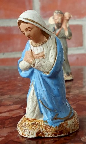 7 Anciens Petits Sujets De Crèche Santons Devineau Noël Ancien Old Christmas